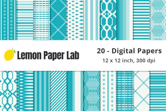 Aqua Blue Stripes: Elevate Your Projects with Digital Scrapbook Paper