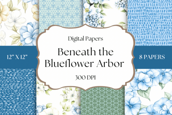 Blueflower Arbor Digital Papers: A Garden of Design Possibilities