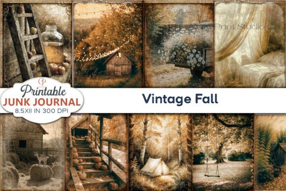 Capturing Autumn's Charm with Vintage Fall Junk Journal Pages