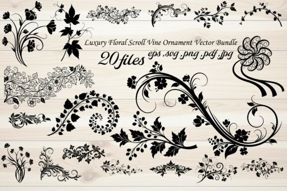 Elevate Your Projects with Luxury Floral Scroll Vine Ornament