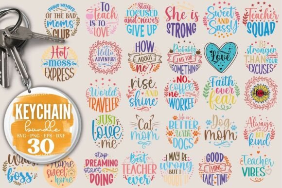 Keychain SVG Bundle: Crafting Your Brand with Round Keychain SVG