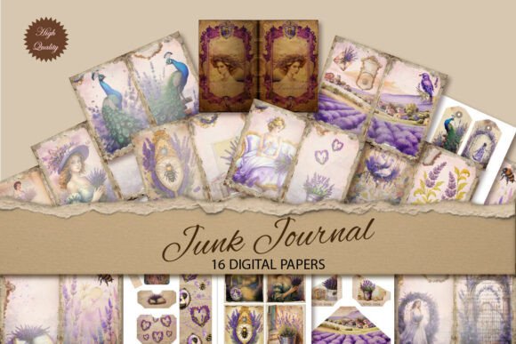 Lavender Junk Journal Paper Background: A Creative Asset
