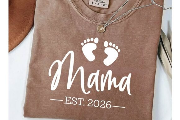 Mama PNG SVG, Est. 2026, New Mom Design: A Modern Essential