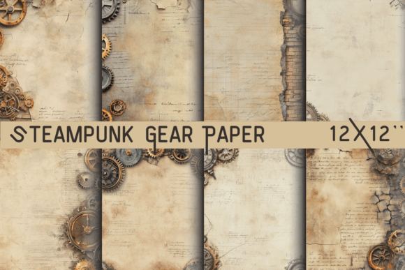 Steampunk Gear Paper: Mechanical Vintage Design Assets