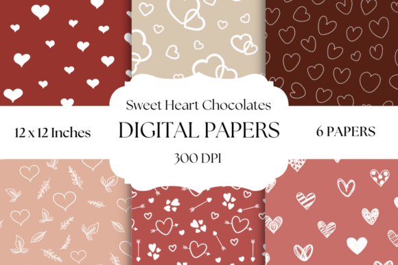 Sweet Heart Chocolates Digital Papers: Bold Patterns for Creative Projects