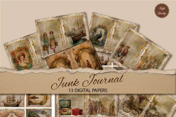 Travel Vintage Junk Journal Paper: Craft Your Story