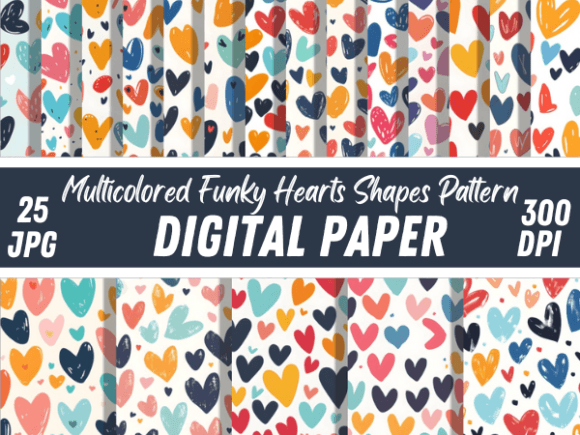 Unlock Vibrant Projects with Multicolored Funky Hearts